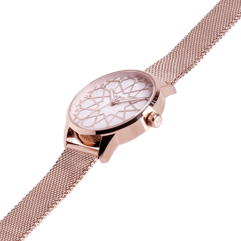 Alhambra Women - Rose Gold & White Swiss Watch - MirajCollections