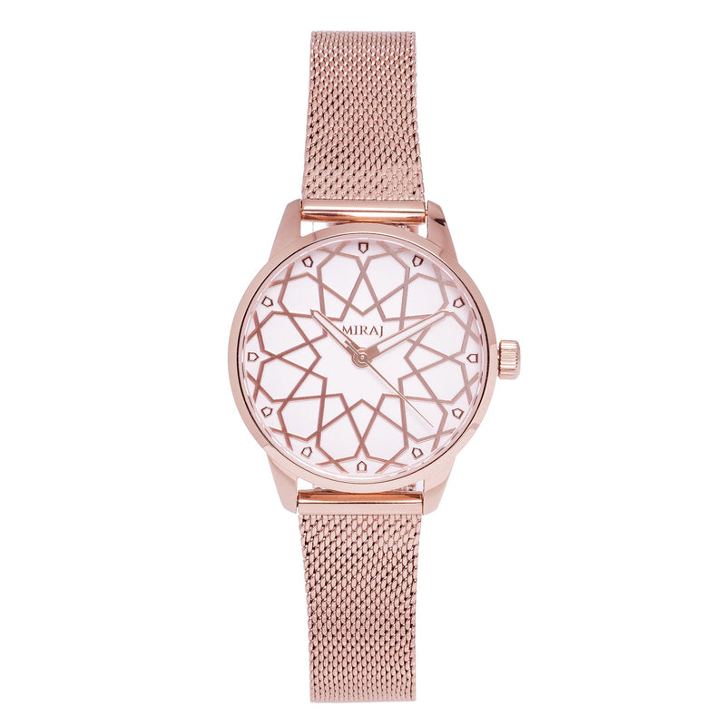 Alhambra Women - Rose Gold & White Swiss Watch - MirajCollections