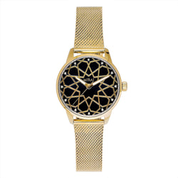 Alhambra Women - Gold & Black Swiss Watch - MirajCollections